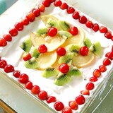 イワキのケーキ型で！フルーツたっぷりスコップケーキ